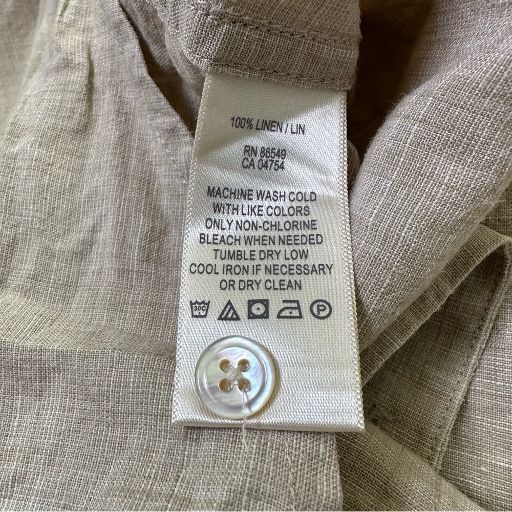 Tommy Bahama Women’s Large Beige Natural 100% Linen Button Long Sleeve - Picture 8 of 8